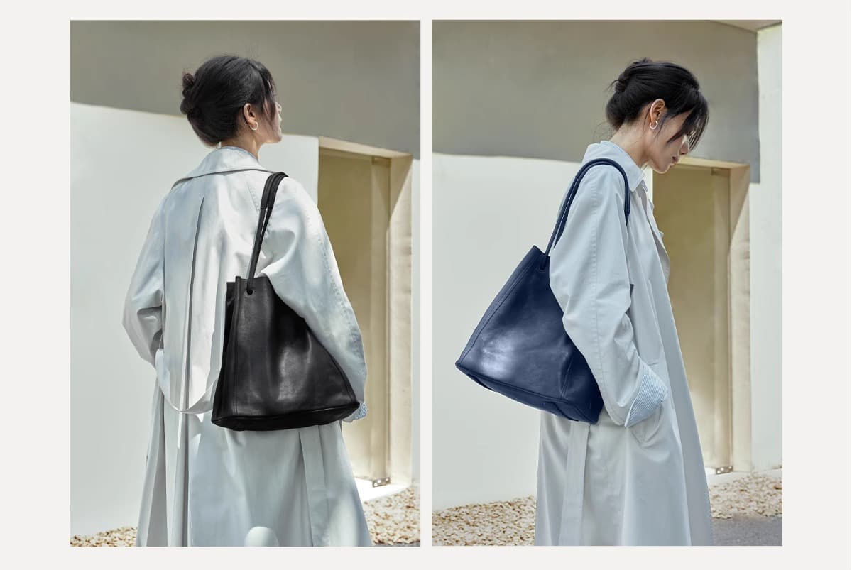 A4トートバック シンプル優美なレザートートバッグ