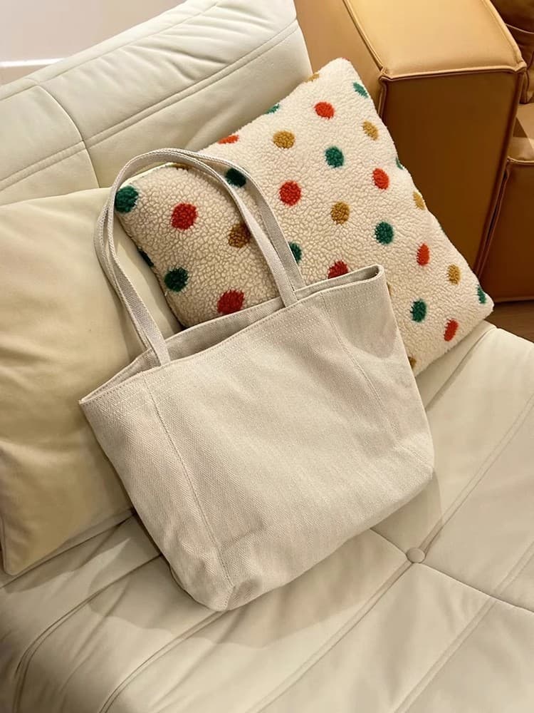 A4トートバック やわらか織り生地 シンプルトートバッグ