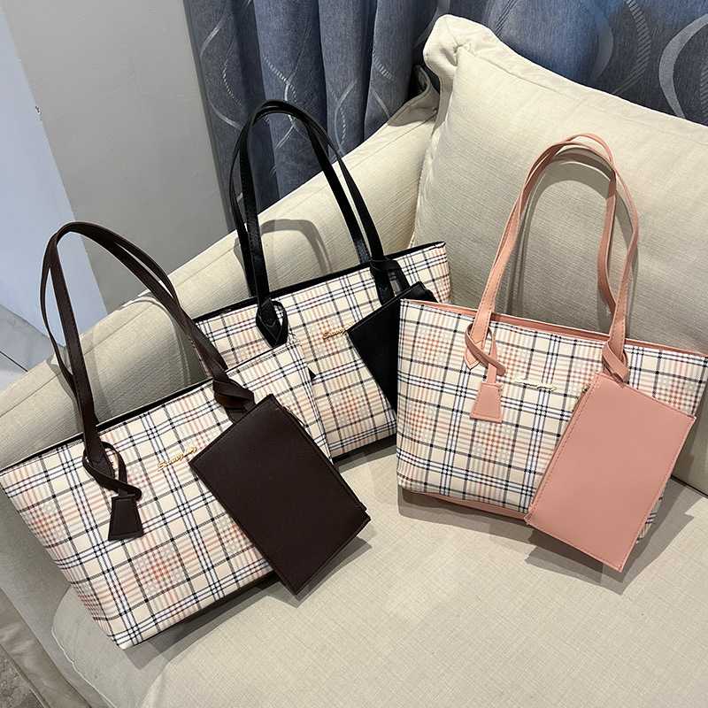 A4トートバッグ クラシック格子柄 上品トートバッグ