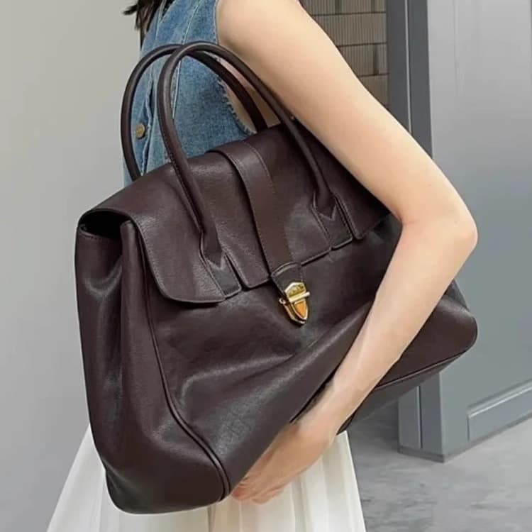 A4トートバック クラシカル レザー フォーマル トートバッグ