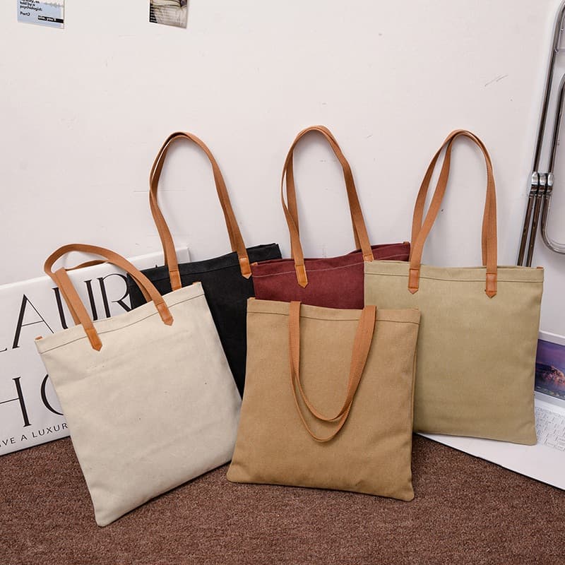 A4トートバック シンプル キャンバス トートバッグ