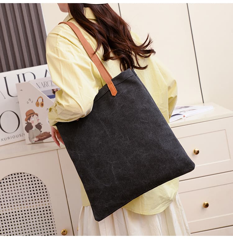 A4トートバック シンプル キャンバス トートバッグ