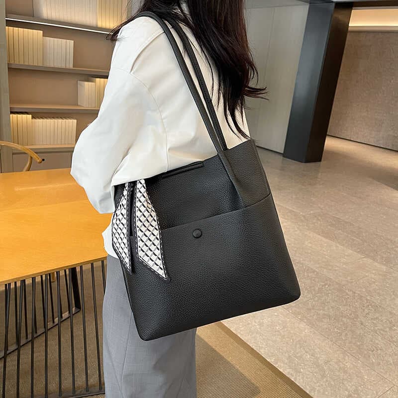 A4トートバック スカーフ付きシンプル軽量トートバッグ