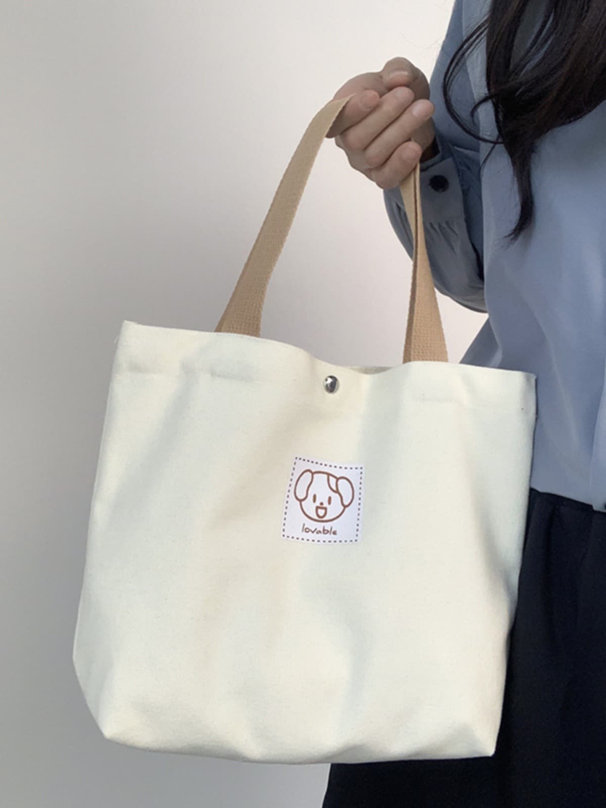 A4トートバッグ わんこ笑顔のキャンバストート