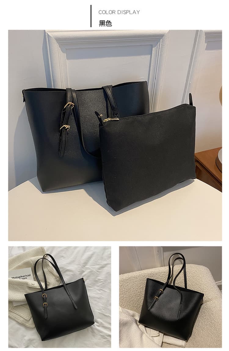 A4トートバック シンプル飾り金具付きビジネストート