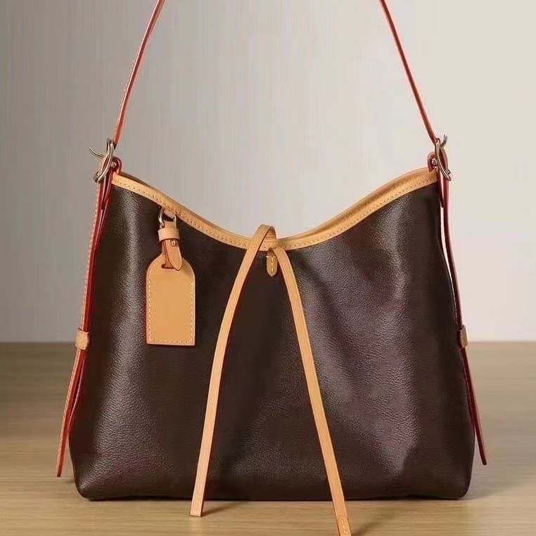 A4トートバック リボン付き口元アクセントトートバッグ