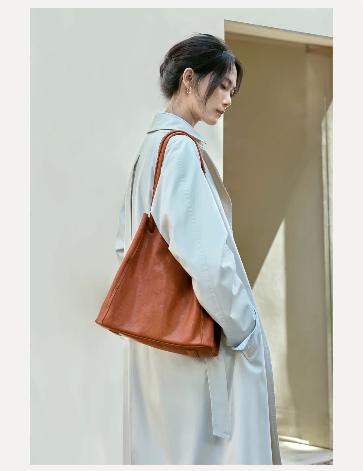 A4トートバック シンプル優美なレザートートバッグ