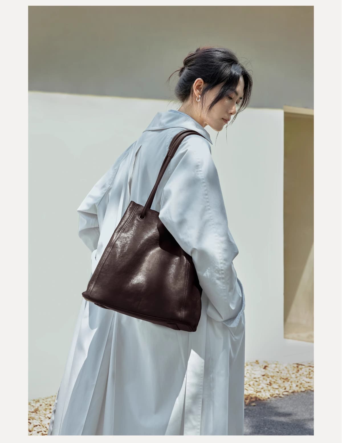 A4トートバック シンプル優美なレザートートバッグ