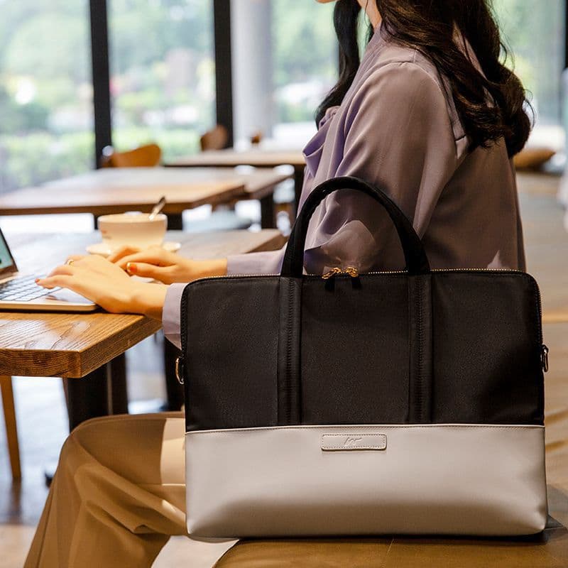 A4トートバック オフィススタイル 上品リボン付きトートバッグ